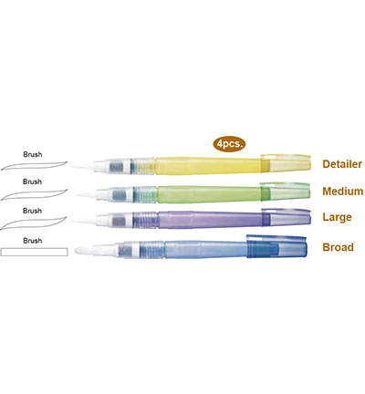 Set de 4 pinceaux réservoir d'eau Kuretake Zig – Image 2