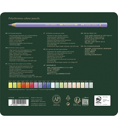Boîte Métal 20 Crayons de Couleur Polychromos Faber-Castell – Nouvelles Couleurs – Image 3