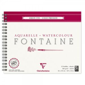 Fontaine Album Spiralé -12F - 24x30cm - 300g - grain fin