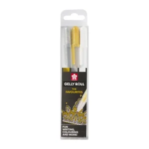 Set de 3 Stylos Gel Sakura Gelly Roll "The Favourites" – Or, Argent, Blanc