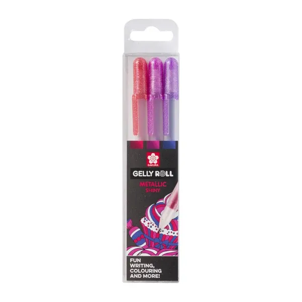 Set de 3 Stylos Gel Sakura Gelly Roll Metallic - Édition Shiny