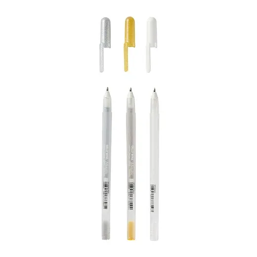 Set de 3 Stylos Gel Sakura Gelly Roll "The Favourites" – Or, Argent, Blanc – Image 3