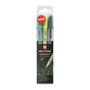 Set de 3 Stylos Gel Sakura Gelly Roll Moonlight 06 - Édition Botanical (0,35 mm)