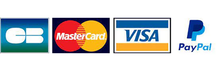 Paiement sécurisé par PayPal, Visa, Mastercard, CB