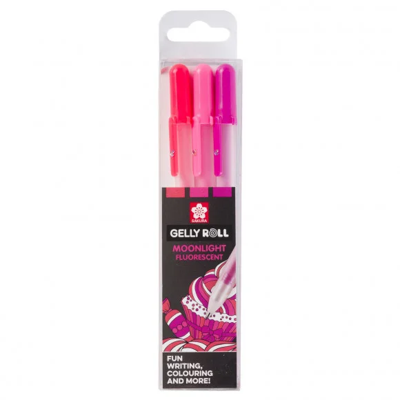 Stylos Gel Sakura Gelly Roll Moonlight fluorescent (Set de 3)