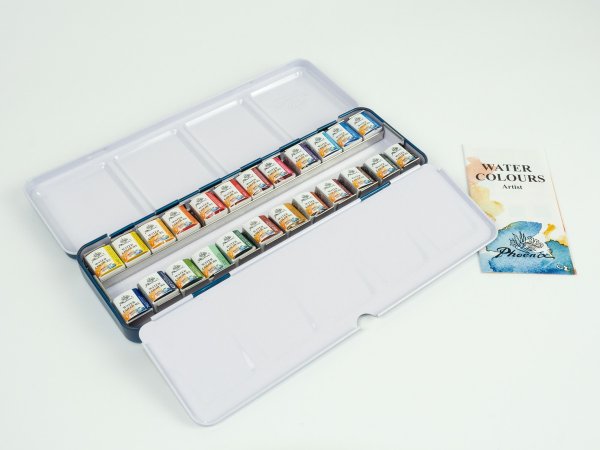 Phoenix Aquarelles Coffret en Métal - Ensemble de 24 demi-godets – Image 3