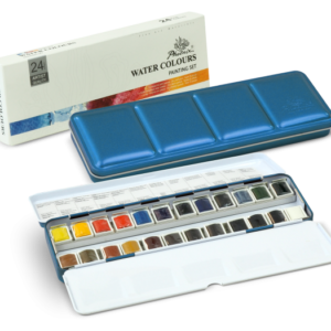 Phoenix Aquarelles Coffret en Métal - Ensemble de 24 demi-godets